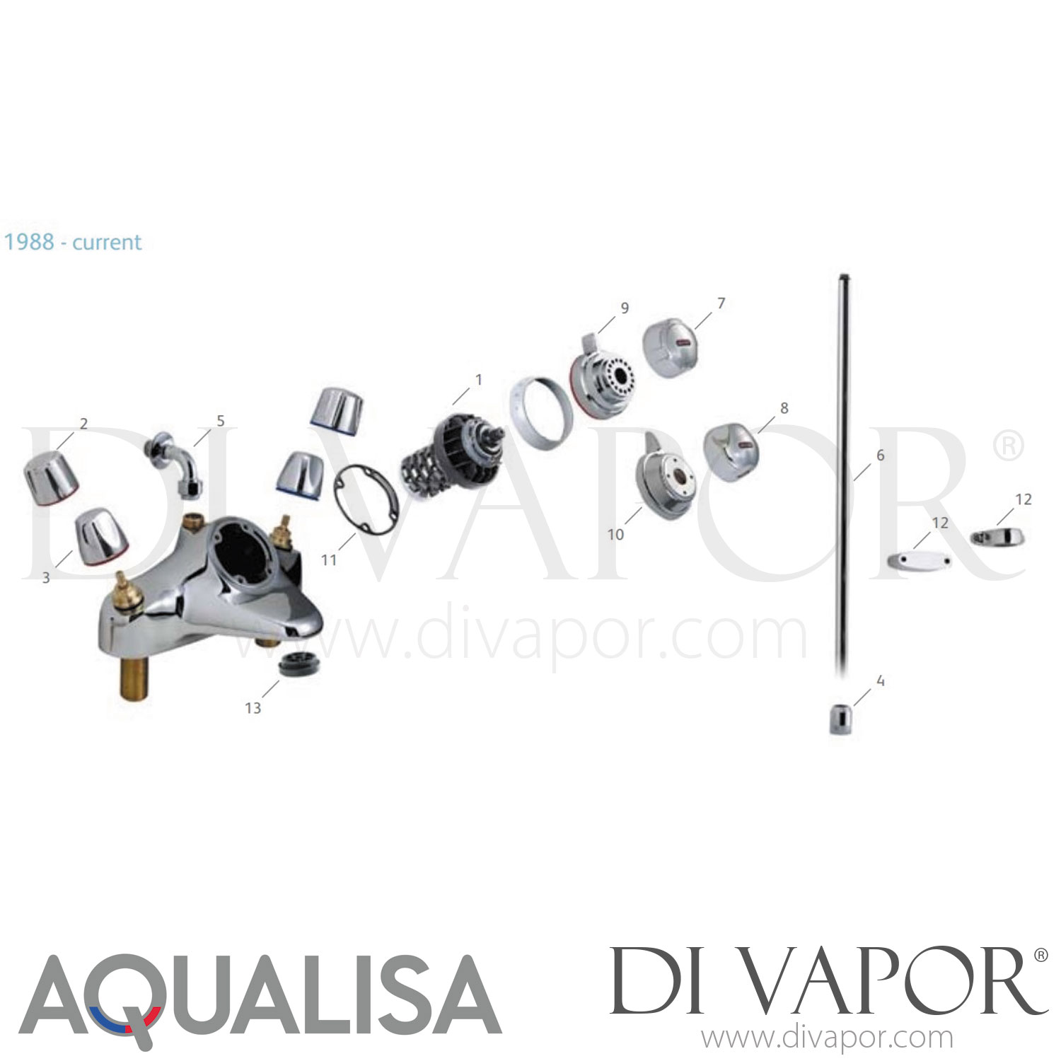 Aqualisa Aquamixa Thermostatic Shower Mixer with Manual Bath Filler